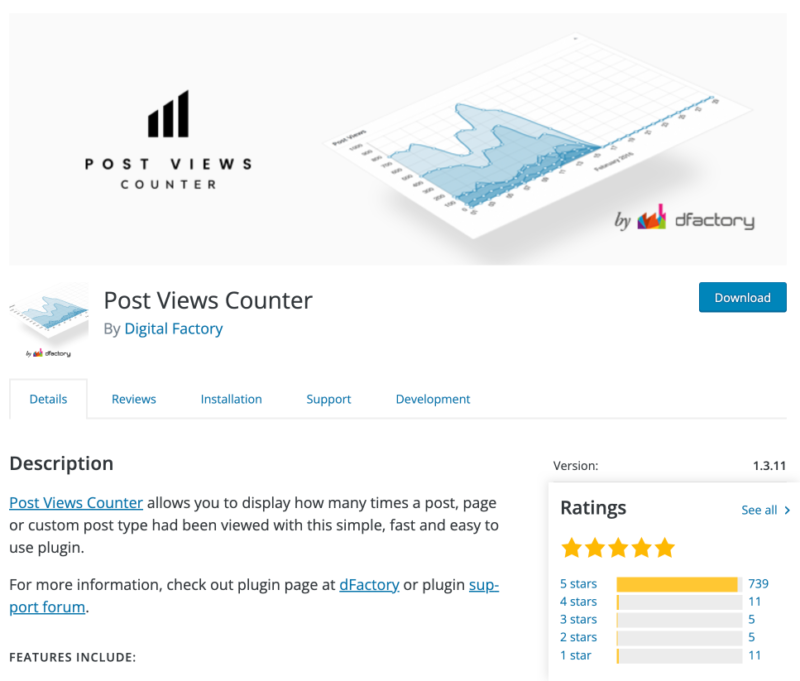 워드프레스에서 개별 글의 조회수를 표시하는 방법 플러그인 Post Views Counter