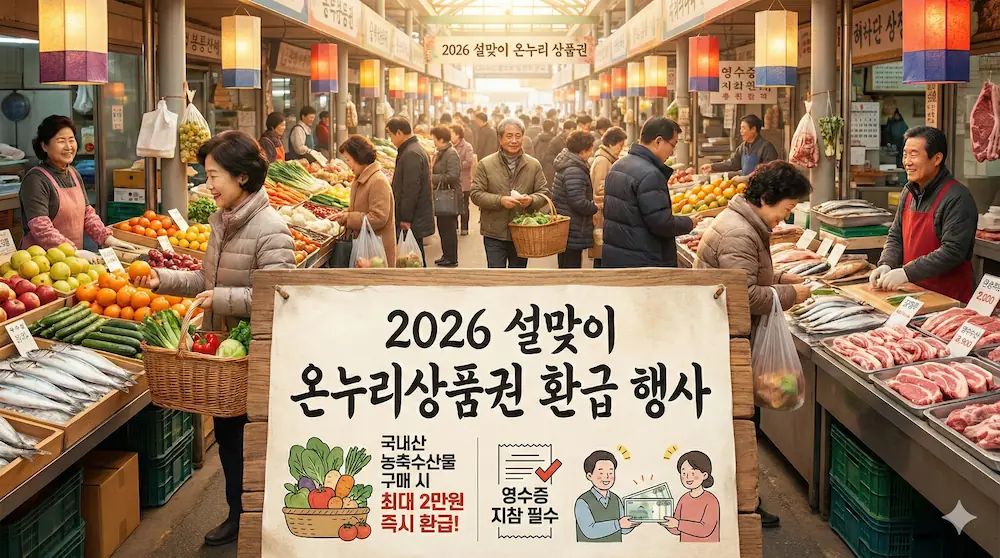 전통시장 온누리상품권 환급과 설 장보기 할인 안내