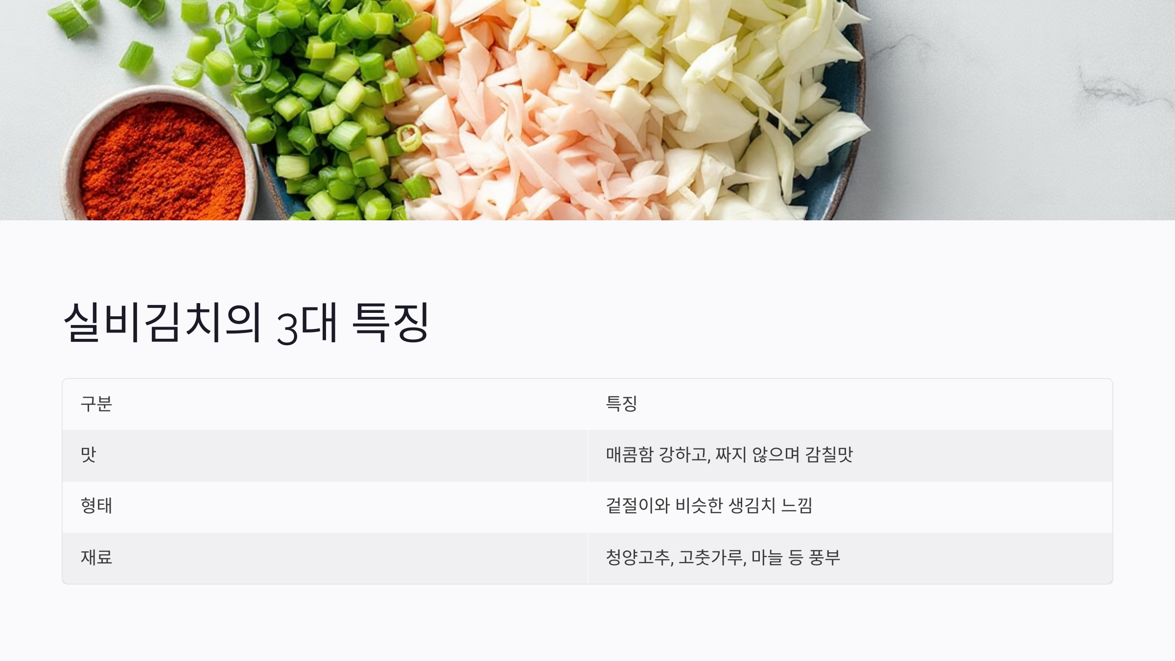 실비김치 뜻