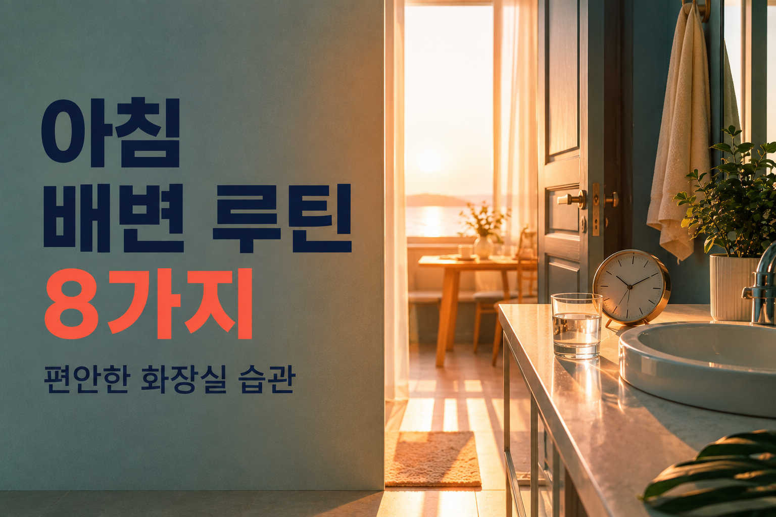 아침 배변 습관 만들기 8가지와 편안한 화장실 루틴을 소개하는 건강 정보 썸네일