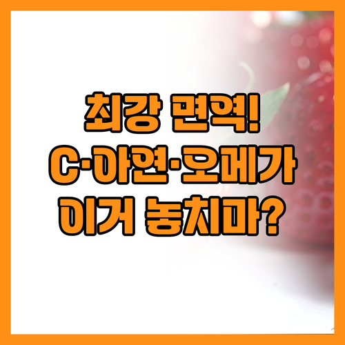 비타민 C 아연 오메가-3 면역력 증..