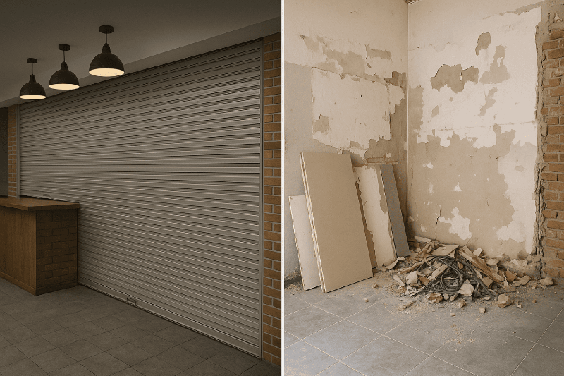 깔끔했던-매장과-철거된-모습