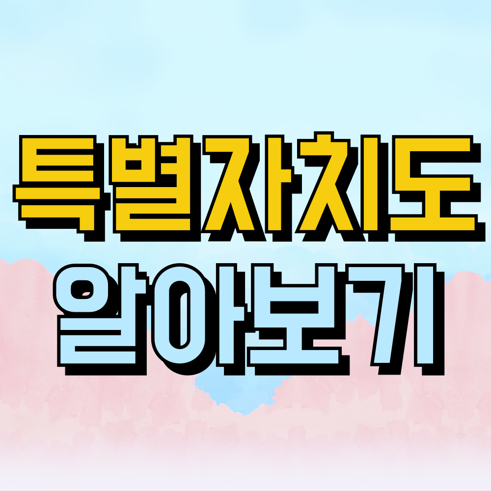 특별자치도 뭐가 다른가요