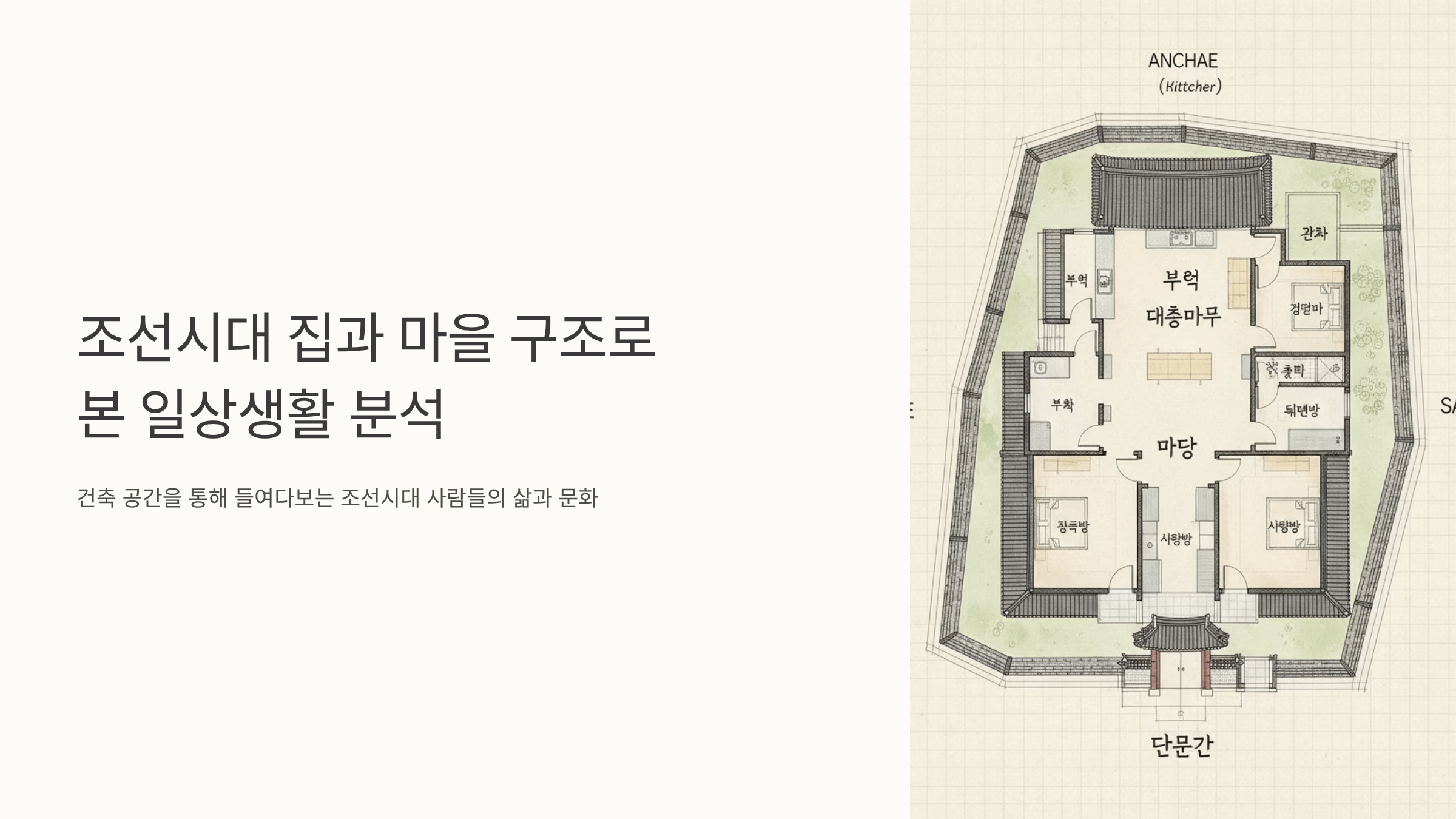 조선시대 집과 마을 구조 그림입니다.