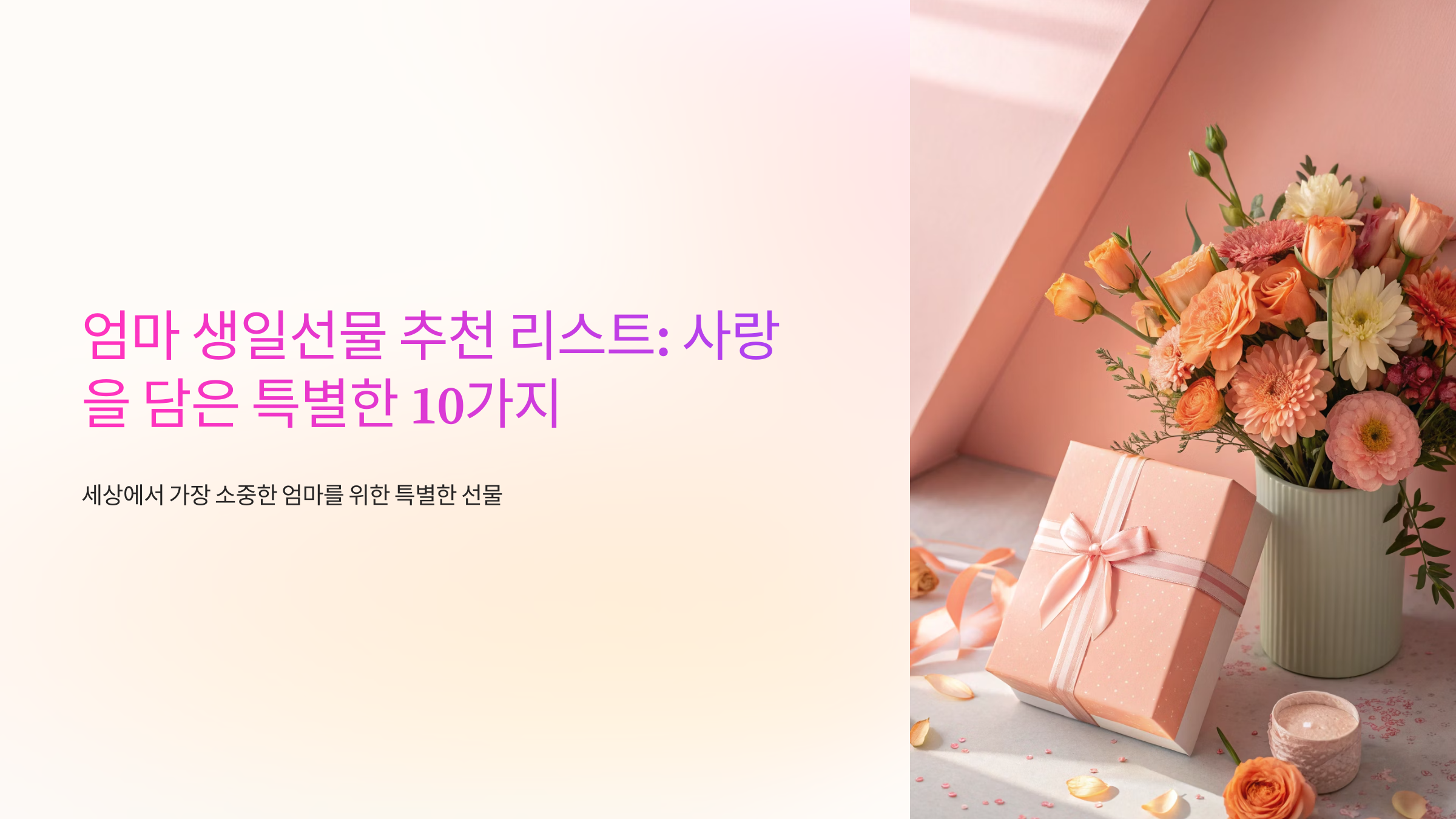 엄마 생일선물 추천 리스트 사랑을 담은 특별한 10가지