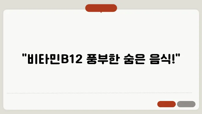 비타민B12가 많은 음식