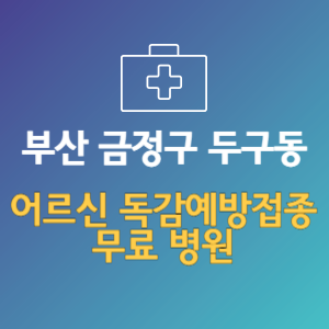 부산 금정구 두구동 노인 독감예방접종 무료 병원 (인플루엔자 무료 접종 대상 날짜)