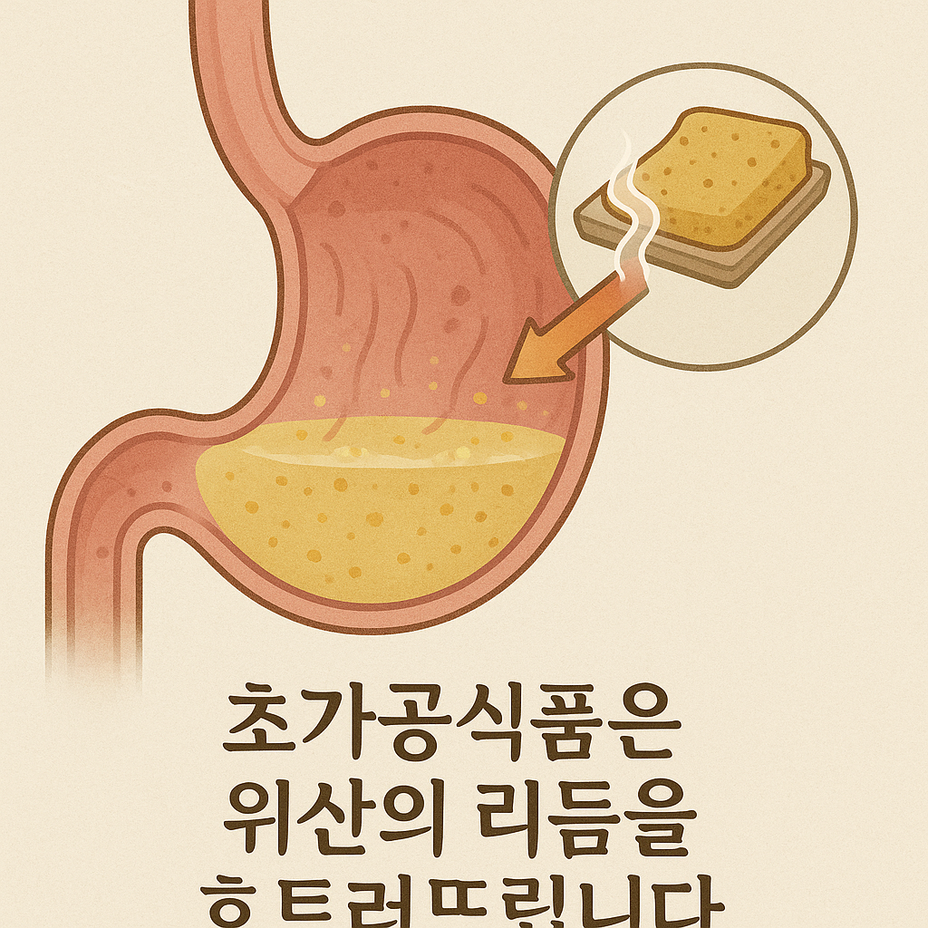"초가공된 식품이 위산 리듬을 교란하는 과정"