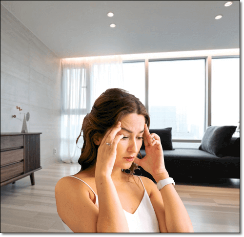 PQQ 두통 완화 효과, 두통이 심한 여성 사진