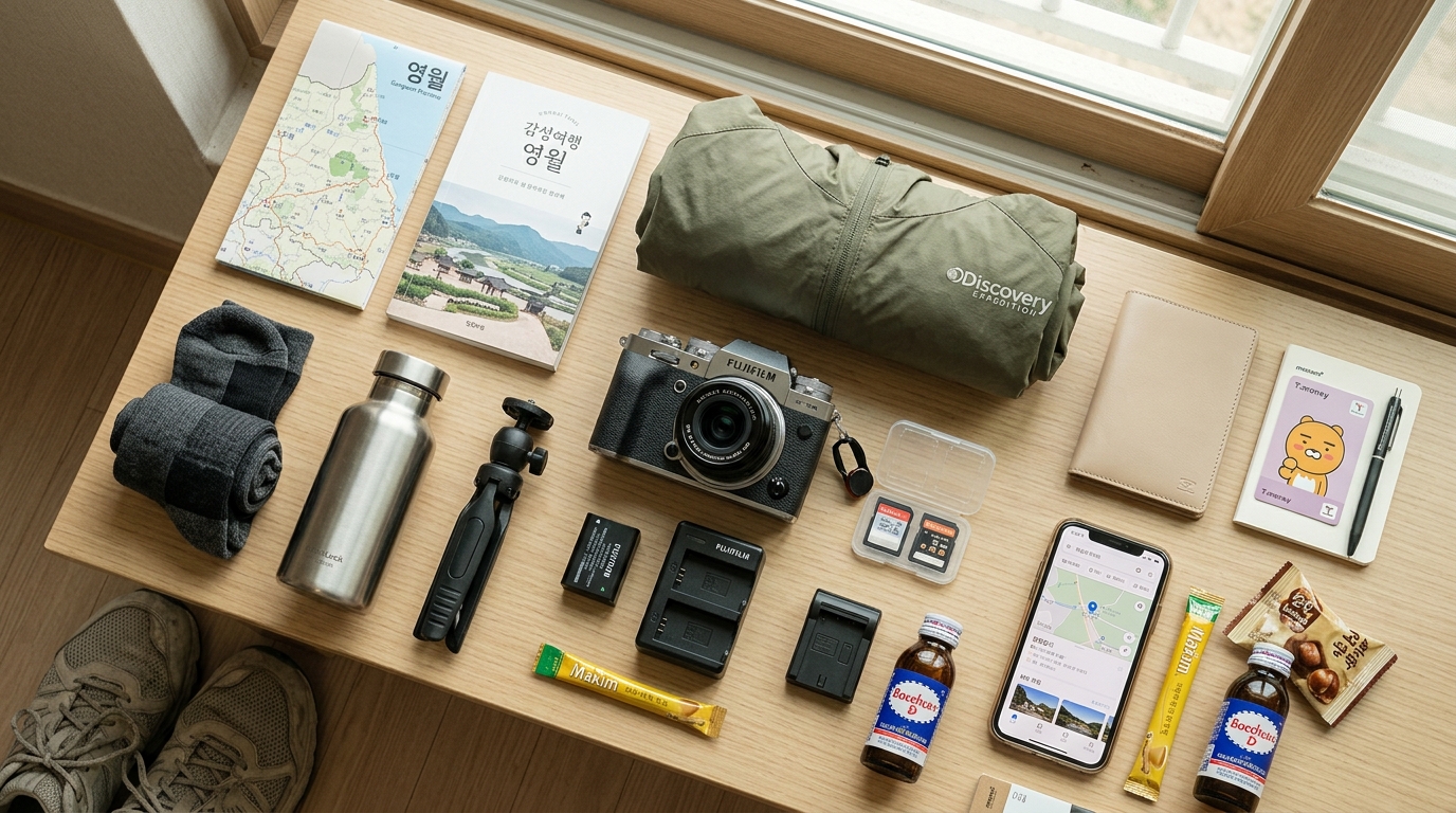 보조배터리, 카메라, 겉옷 등 영월 여행 시 챙겨야 할 필수 아이템들