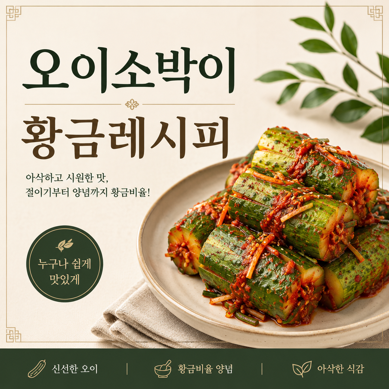 오이소박이 맛있게 담그는법 황금레시피