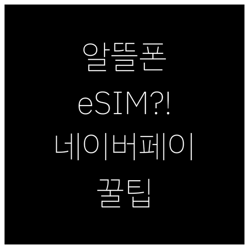 알뜰폰 eSIM 개통 비용 네이버페이..