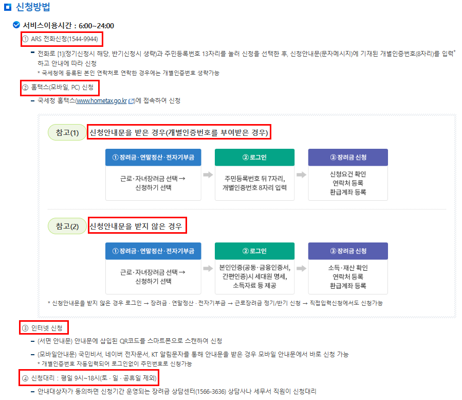 근로 장려금 신청방법