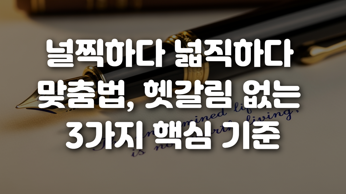 널찍하다 넓직하다 맞춤법 헷갈림 없는 3가지 핵심 기준