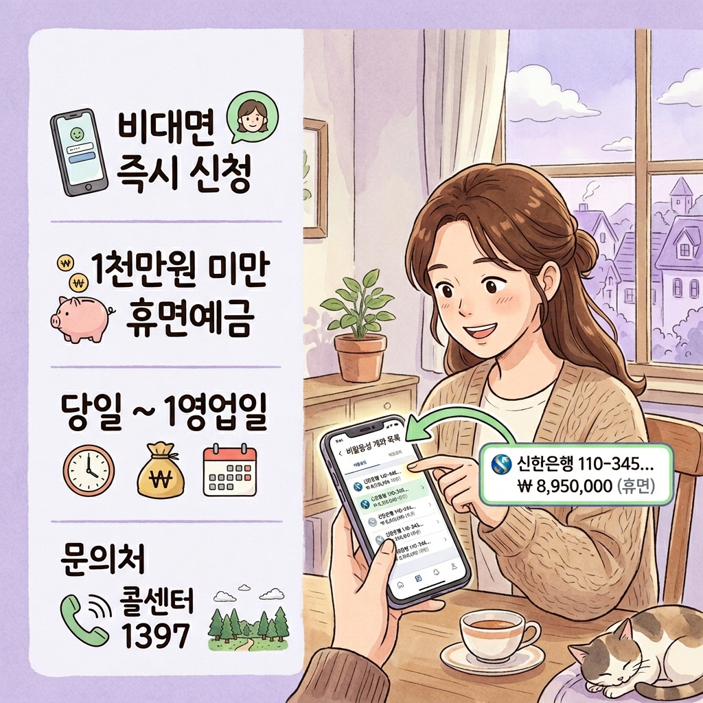 면예금 찾아줌 조회 결과 환급 신청 절차 비대면 입금