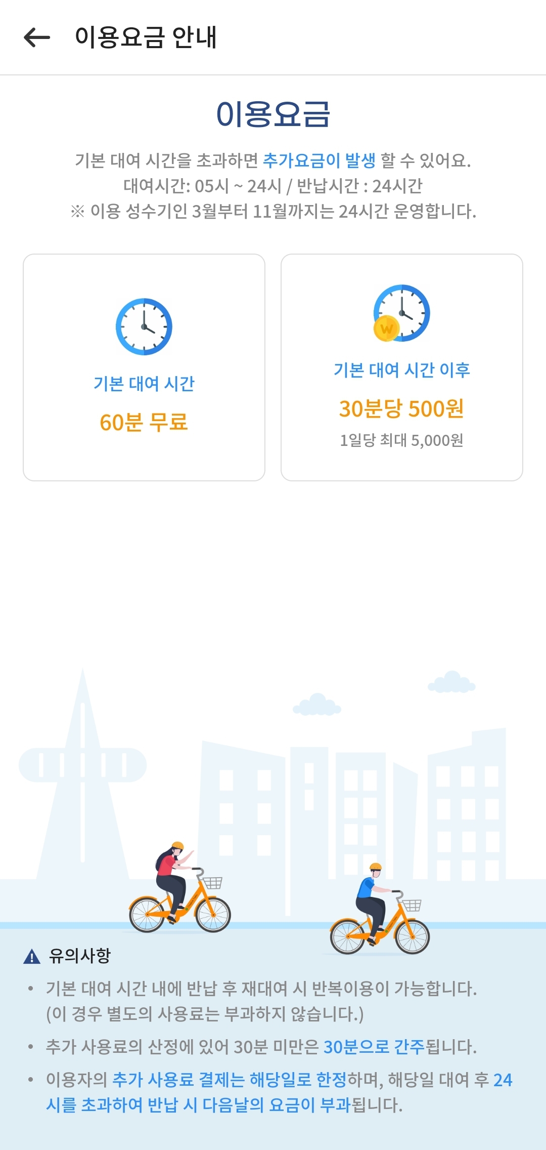 타슈이용요금