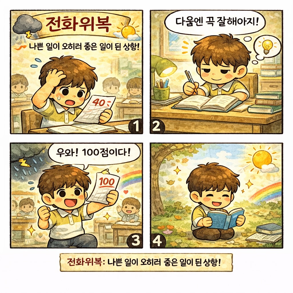 전화위복 사자성어 이미지