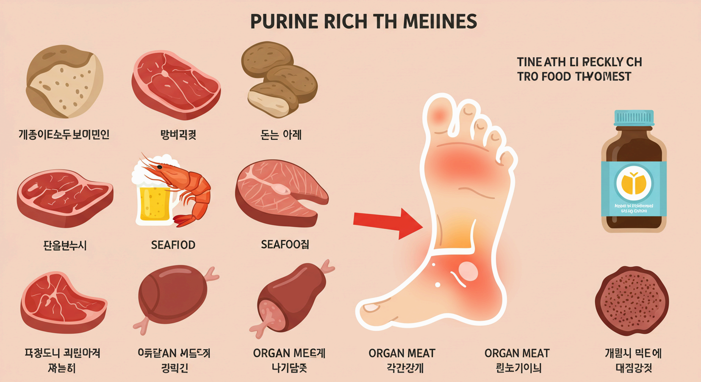 통풍 증상&amp;#44; 통풍에 해로운 음식&amp;#44; 통풍약 부작용 (+요산 정상수치)