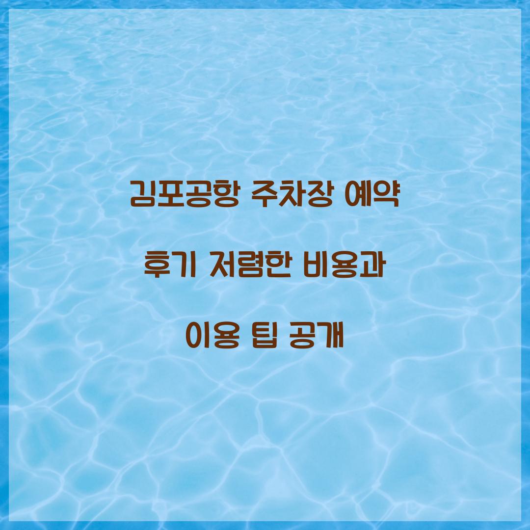 김포공항 주차장 예약 후기