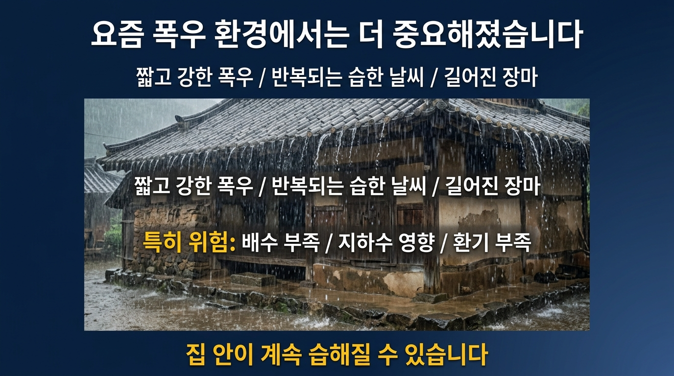 폭우와 습한날씨의 영향