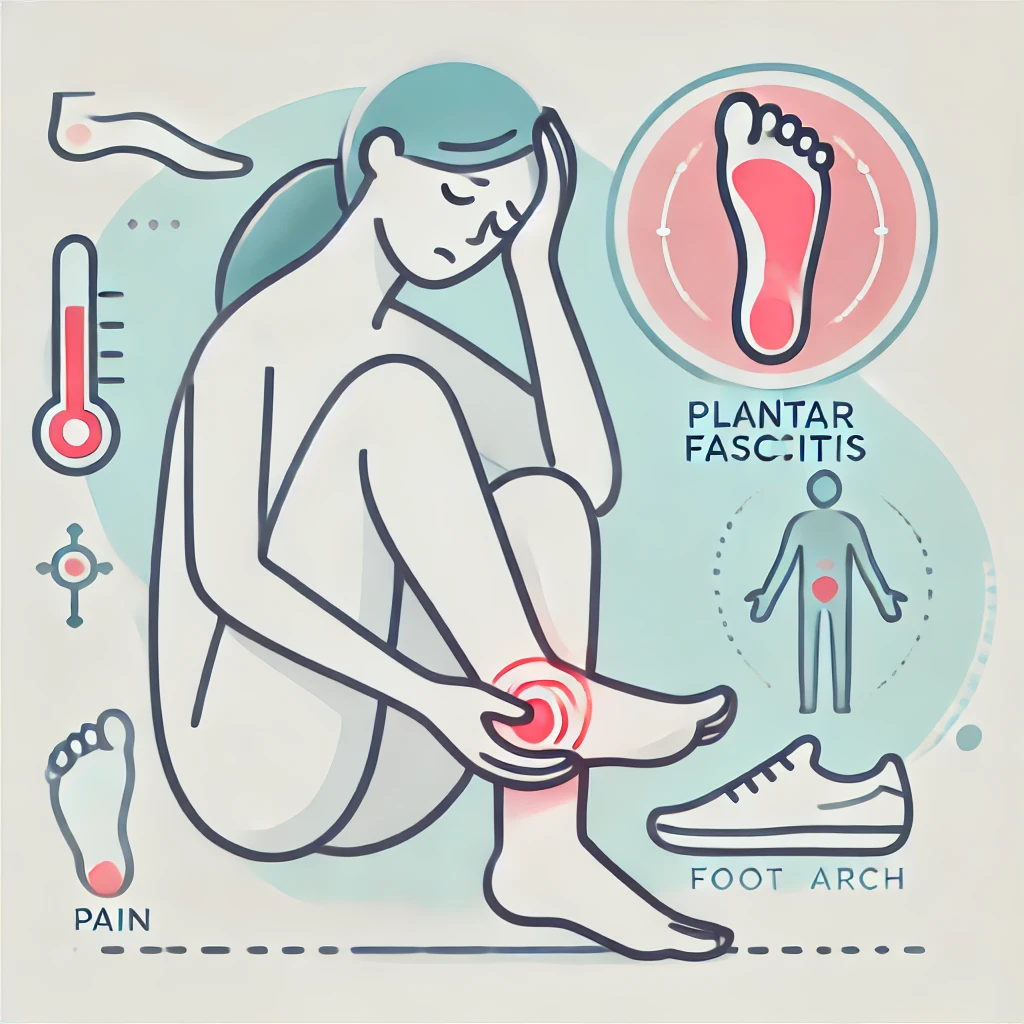 족저근막염 통증을 표현한 사진