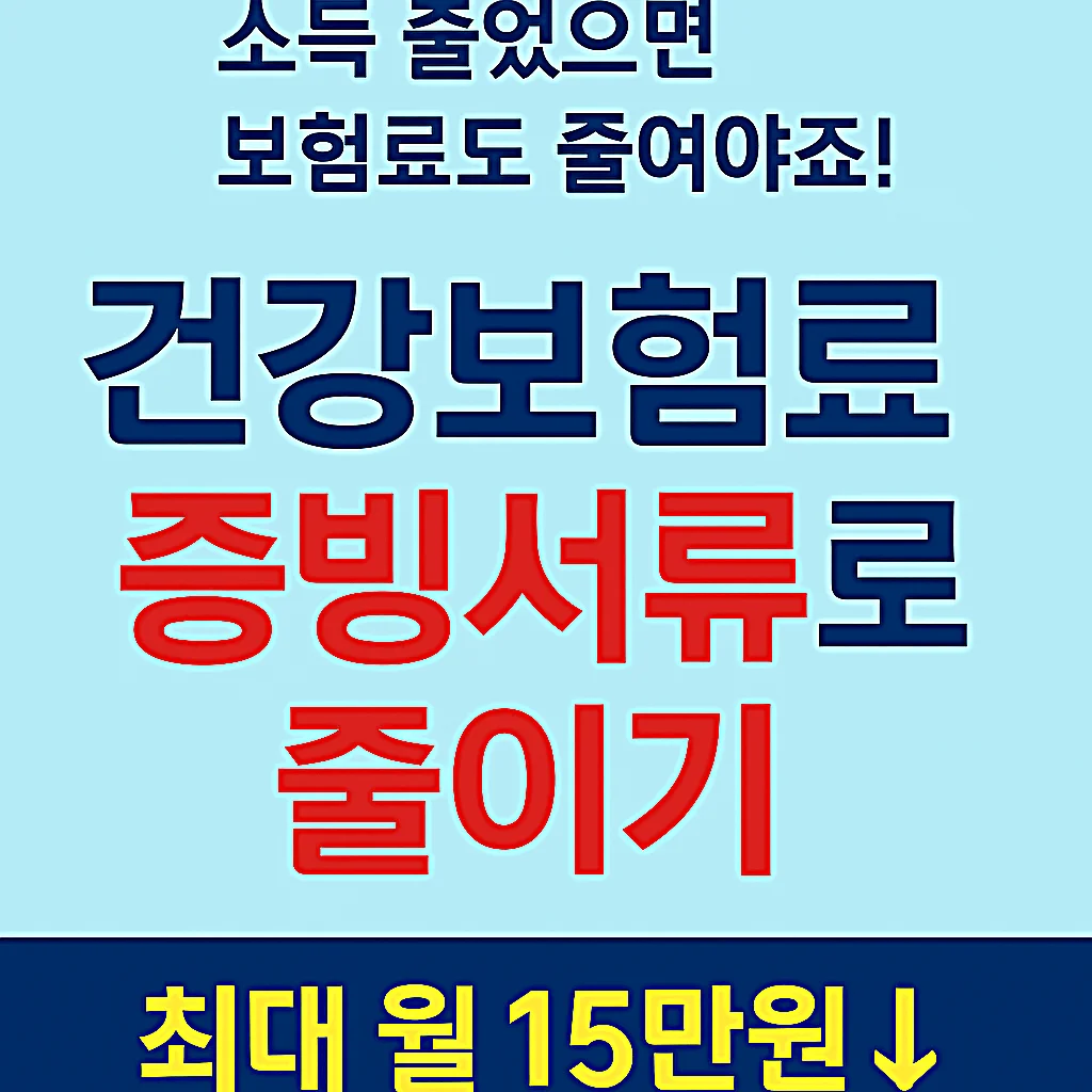 건강보험료 소득감소 증빙서류 준비로 보험료 줄이기