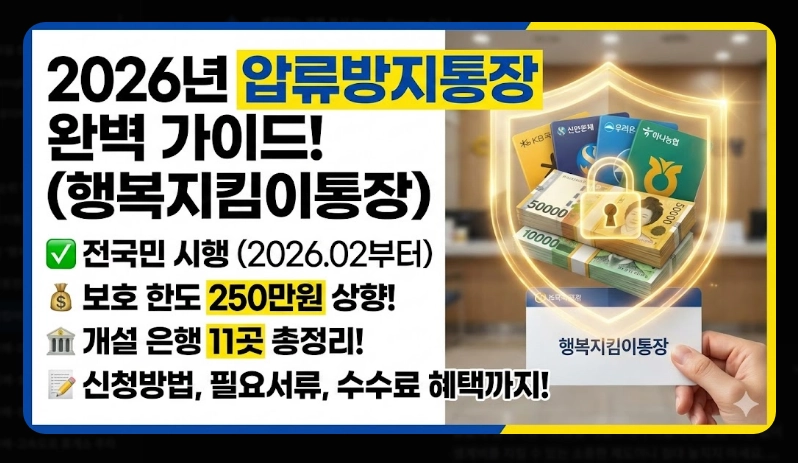 행복지킴이통장 개설 가능 은행 11곳 비교 2026년 변경사항 및 추천 은행 가이드