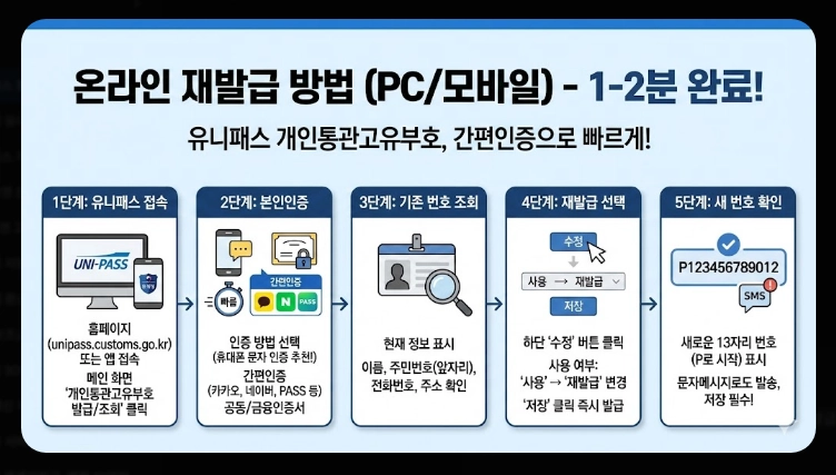유니패스 통관번호변경