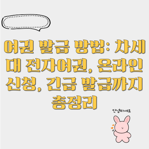 여권 발급 방법: