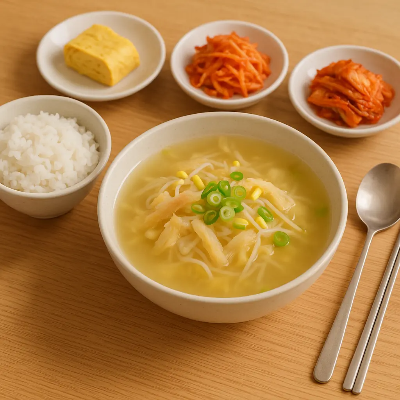 황태국과 밥 곁들임반찬