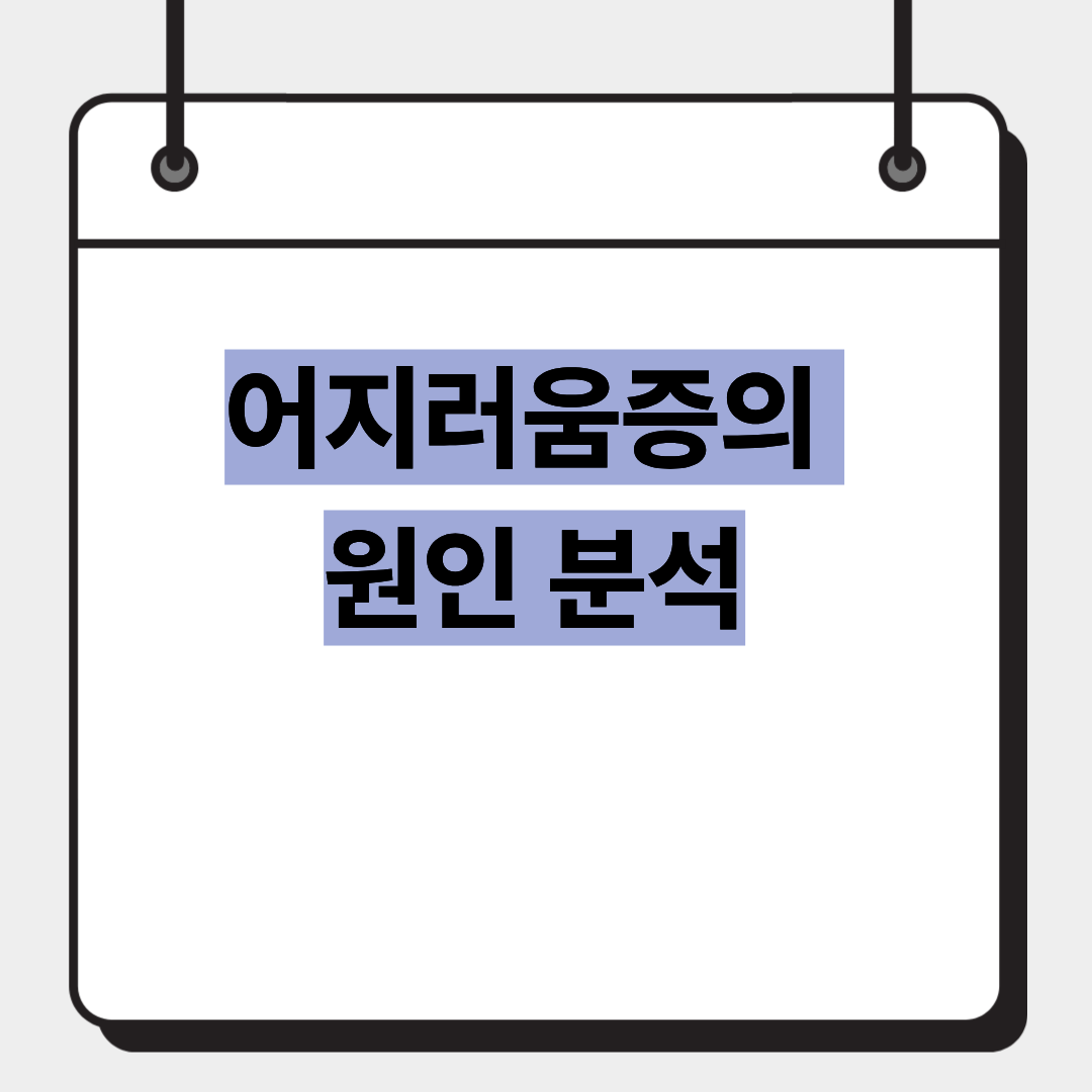 어지러움증의 원인 분석 1