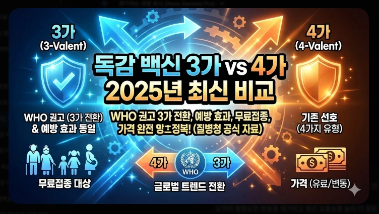 독감 백신 3가 4가 차이