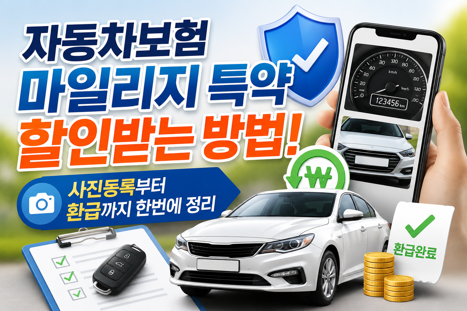 자동차보험 마일리지 특약 할인받는 방법! 사진등록부터 환급까지 한번에 정리 관련 사진