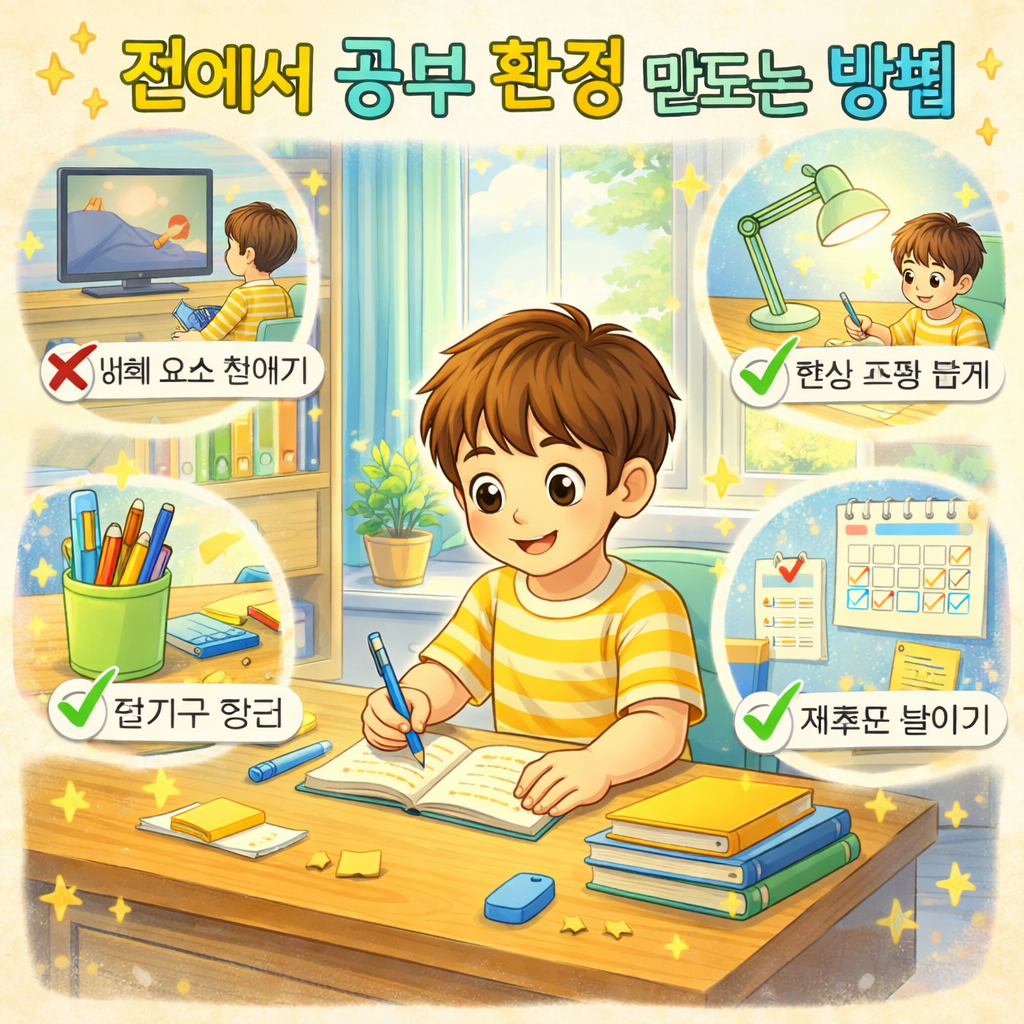 집에서 공부 환경 만드는 방법 관련 사진