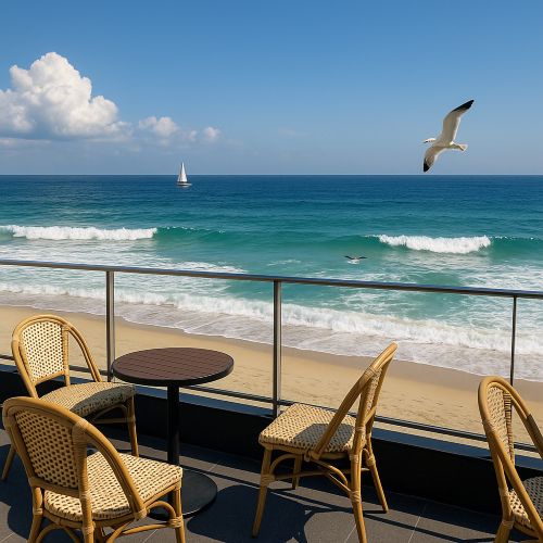 안목해변 커피거리 테라스 뷰