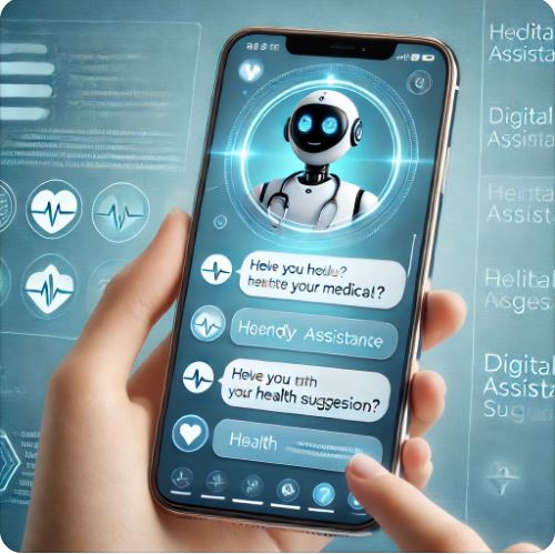 헬스케어 챗봇을 이용하고 있는 사진
