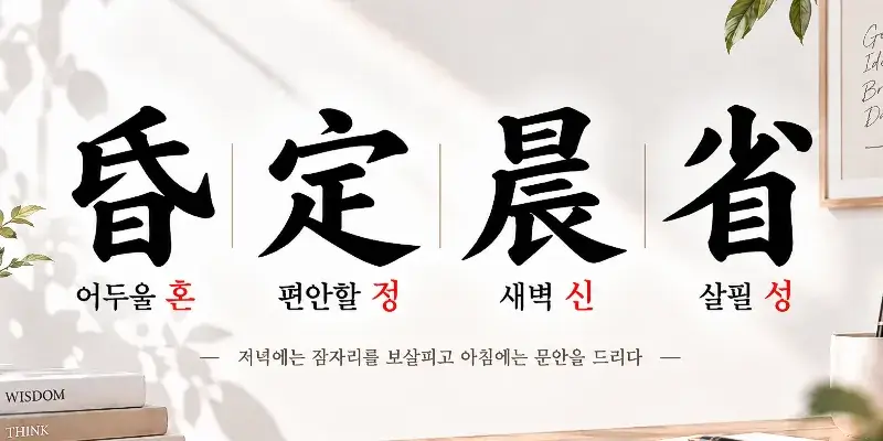 Honjeongsinseong Korean idiom 昏定晨省 meaning caring for parents at night and greeting them in the morning