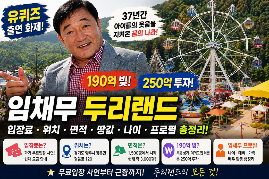 임채무 두리랜드｜입장료&middot;위치&middot;면적&middot;땅값&middot;프로필&middot;나이&middot;유퀴즈