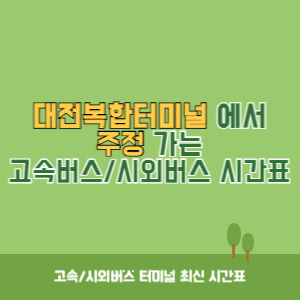 대전복합터미널에서 주정 가는 시외버스 시간표 최신정보