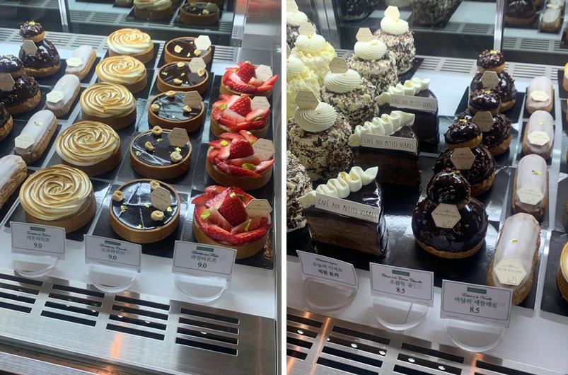 대표 디저트 및 가격