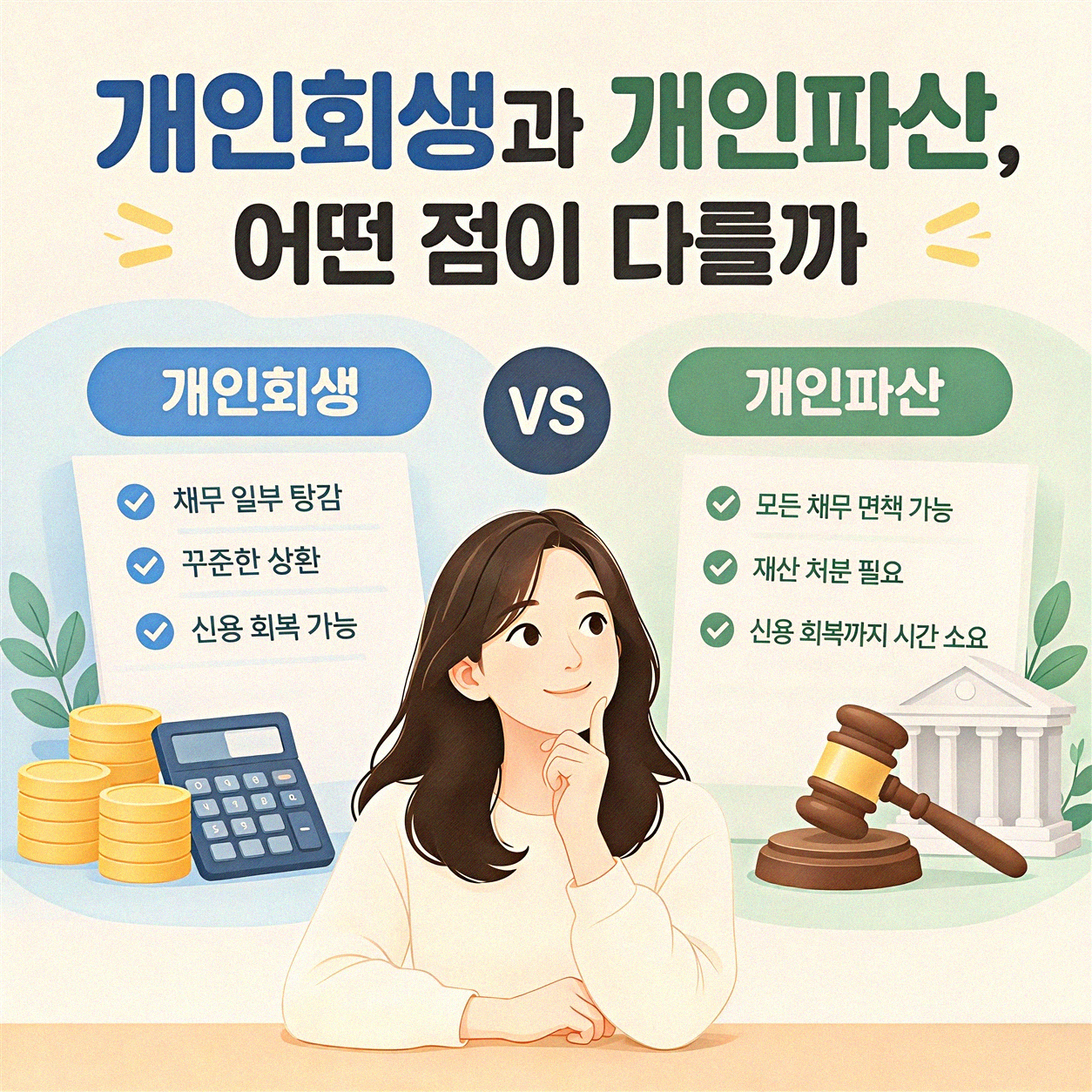 면책 허가 결정, 개인회생과 개인파산 신고의 차이 알고 계신가요