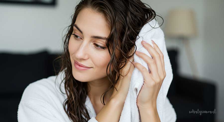 꼼꼼하게 머리 말려주기