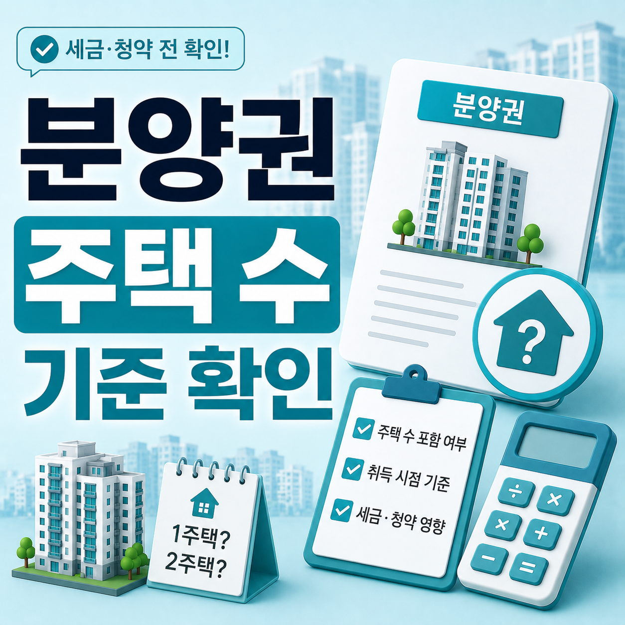 분양권 주택 수 포함 여부와 세금 판단 기준 안내