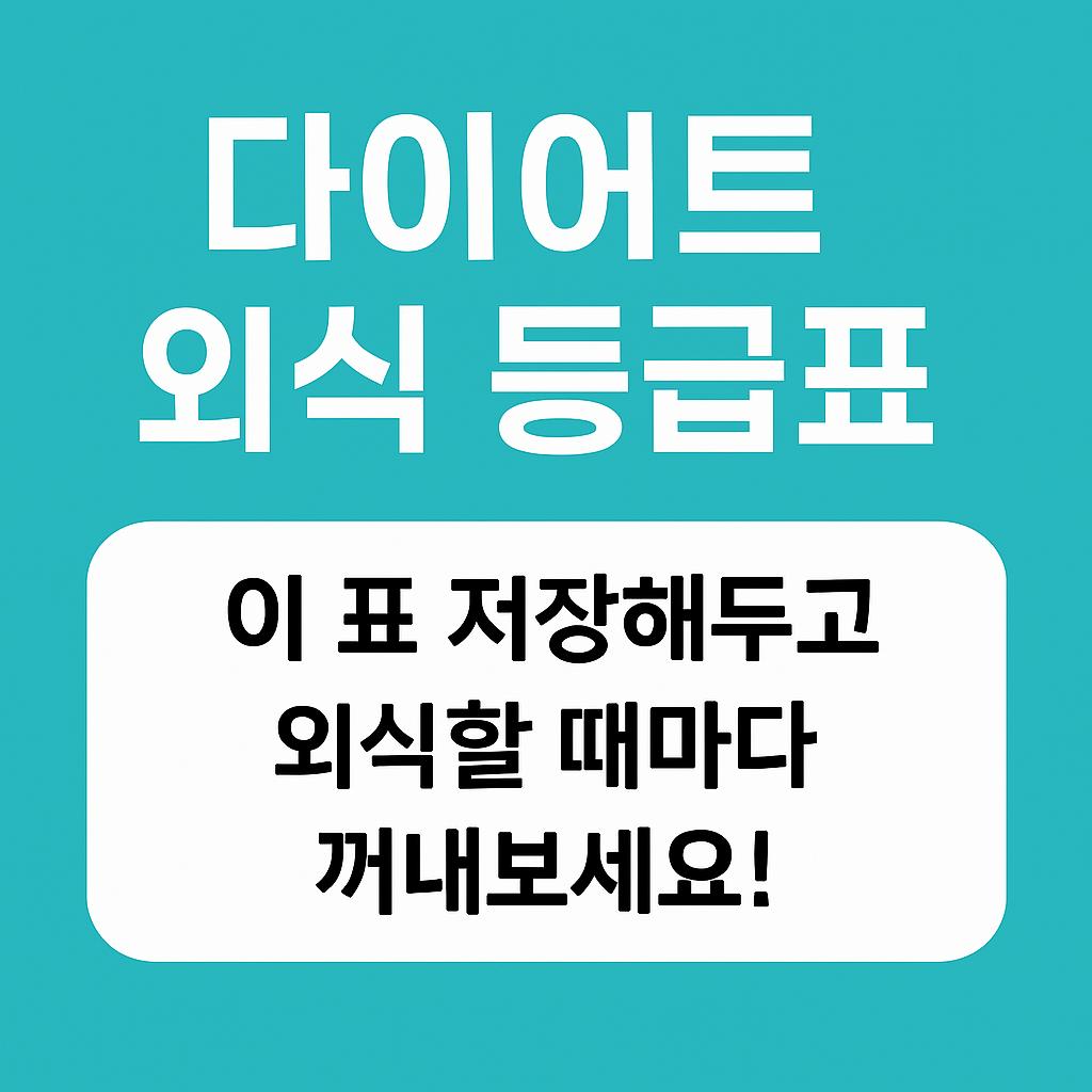 다이어트 외식 등급표를 적은 사진