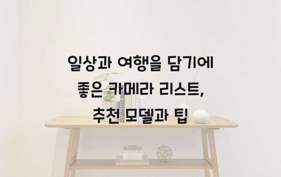 일상과 여행을 담기에 좋은 카메라 리스트