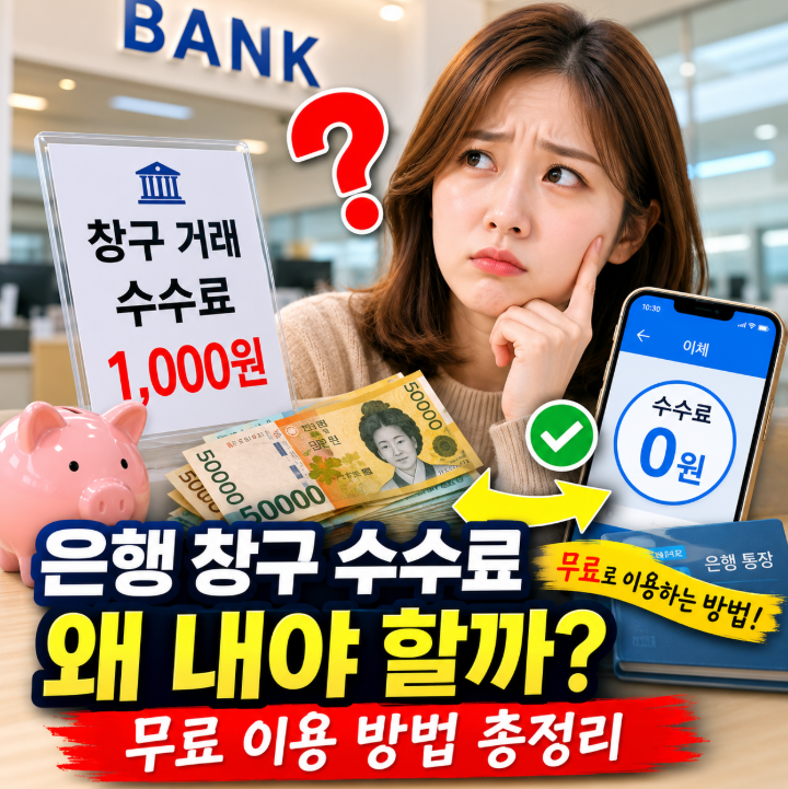 은행 창구 거래 수수료 왜 내야 할까? 무료 이용하는 방법 총정리