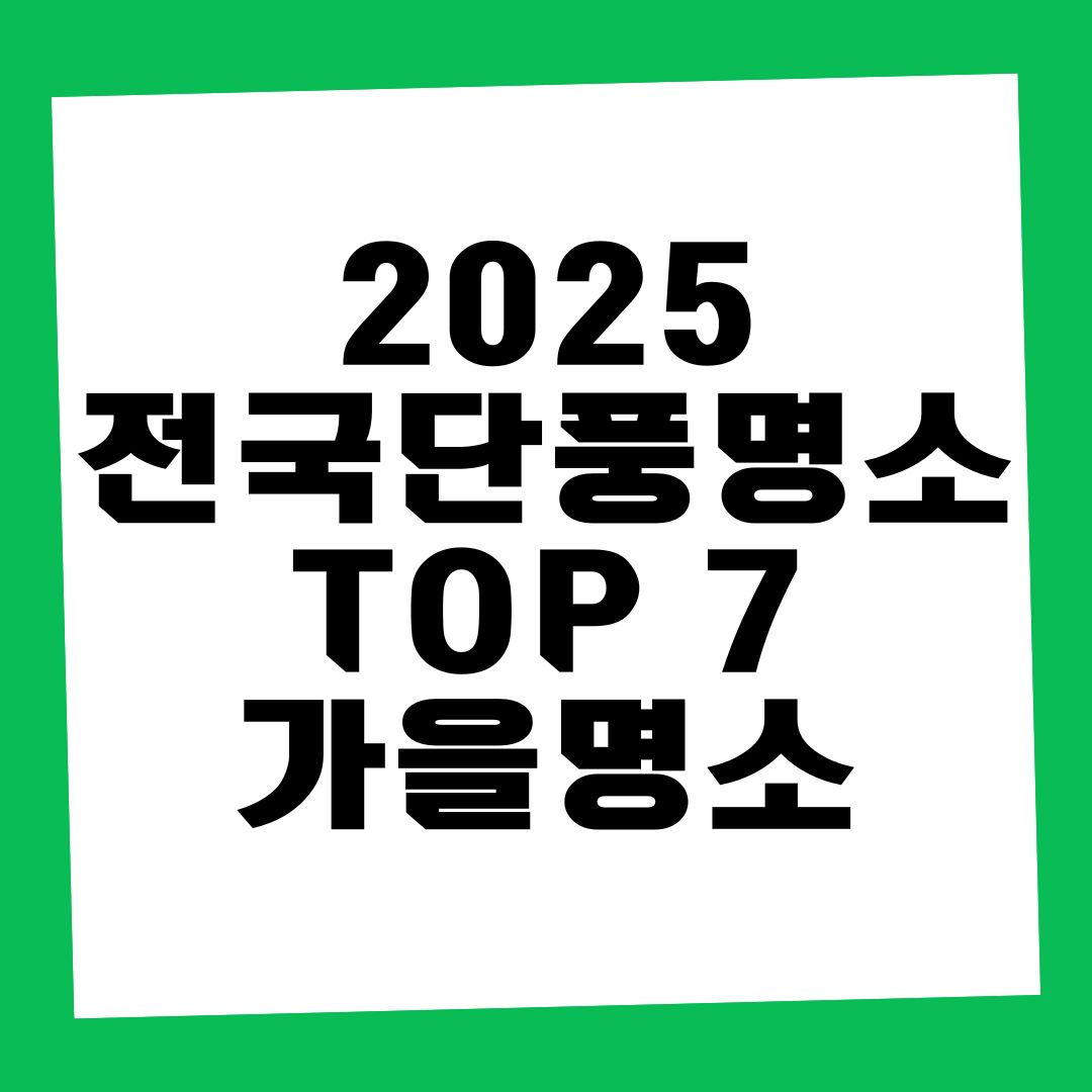 가을 단풍명소