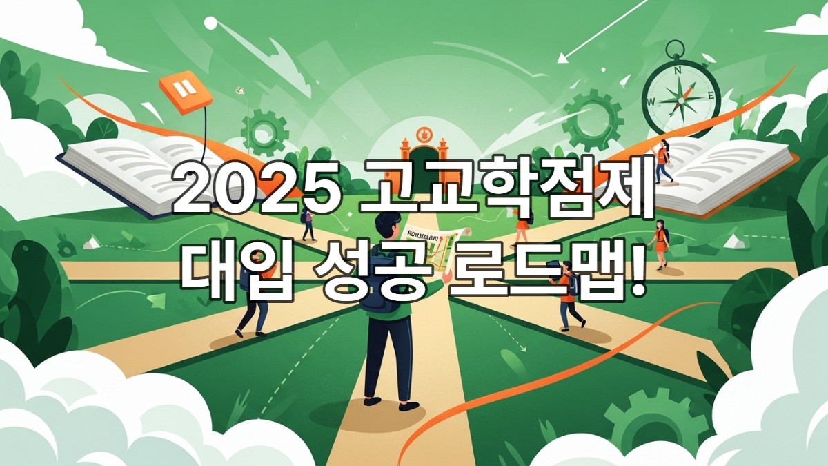고교학점제 시행으로 진로 선택의 기로에 선 학생이 미래를 바라보며 새로운 대입 로드맵을 펼쳐보는 모습