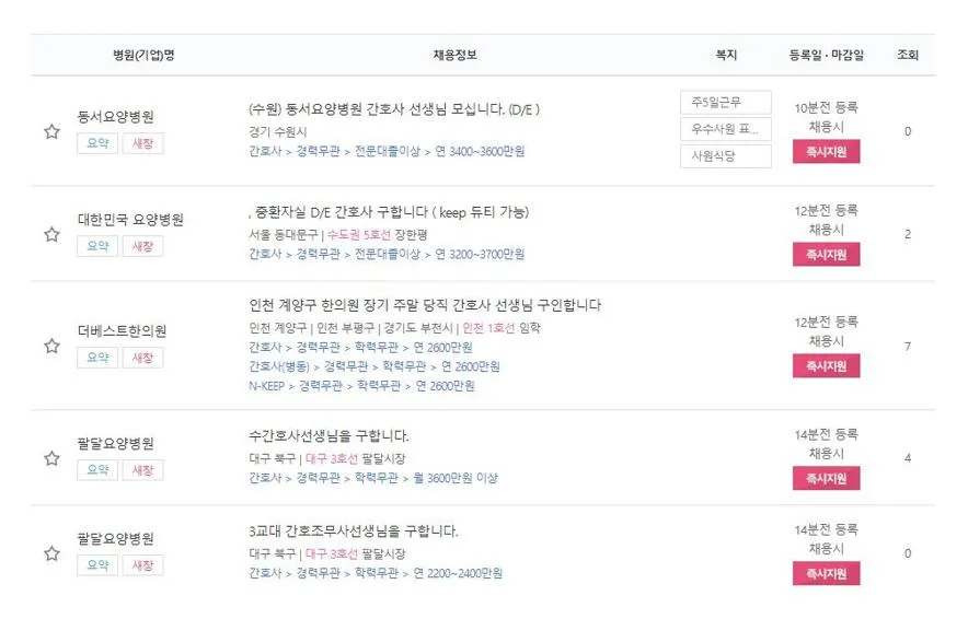간호사 구인구직