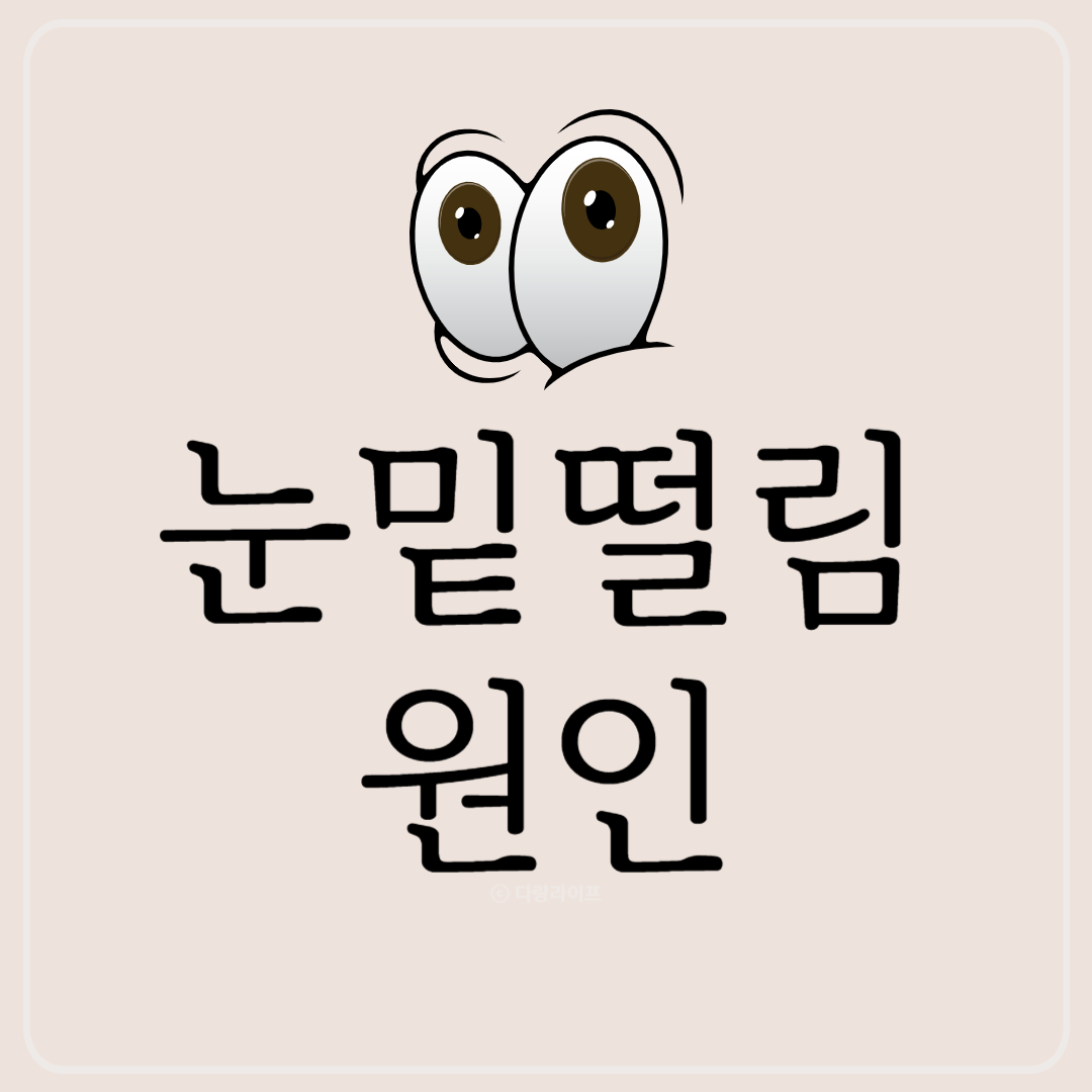 눈떨림 눈밑떨림 눈밑이 떨리는 이유 원인 눈떨림원인 이유